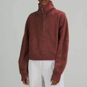 Lululemon Scuba Oversized Funnel Neck Half-Zip Smoky Red